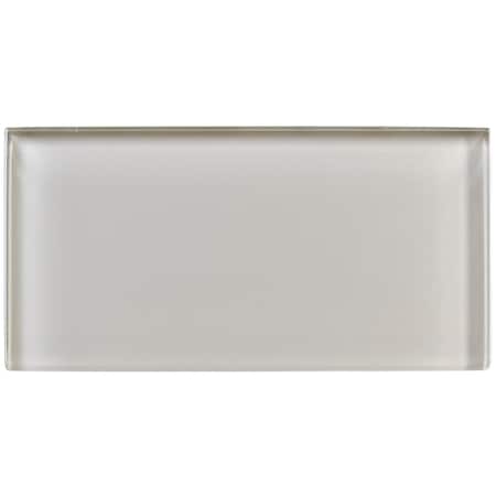 Andova Tiles Enchant-Joy Malt Grey 3-in. x 6-in. Subway Polished Glass Wall & Floor Tile Andova Tiles